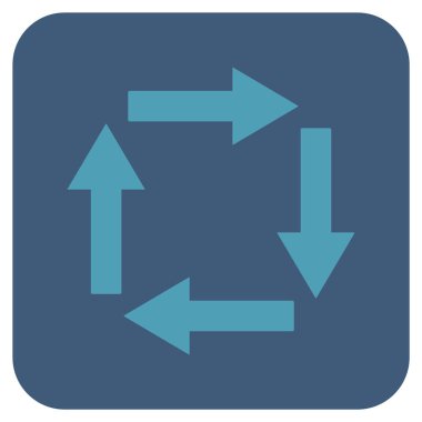 Dolaşım oklar düz kare vektör simgesi