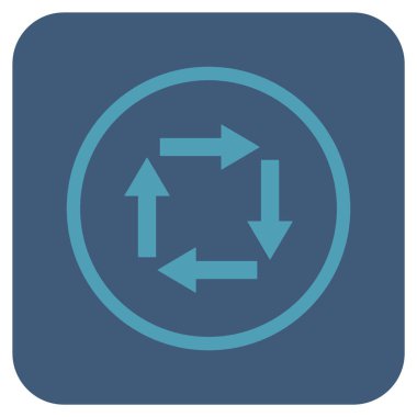 Dolaşım oklar düz kare vektör simgesi