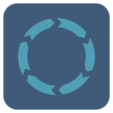 Dolaşım düz kare vektör simgesi