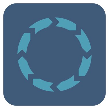 Dolaşım düz kare vektör simgesi