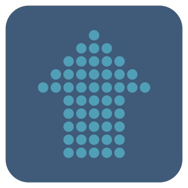 Düz kare vektör simge yukarı noktalı ok