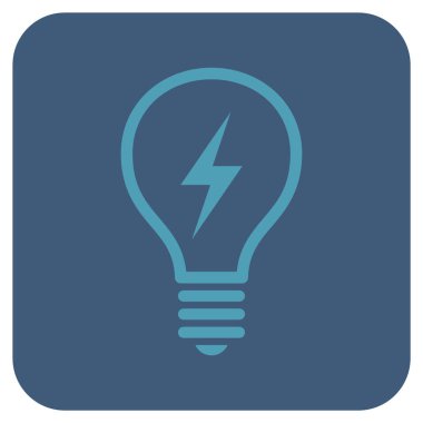 Elektrikli ampul düz kare vektör simgesi