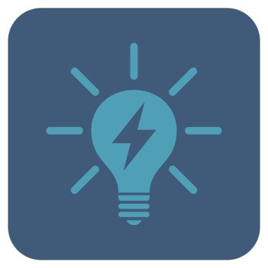 Elektrik ışık ampul düz kare vektör simgesi