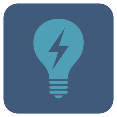 Elektrikli ampul düz kare vektör simgesi