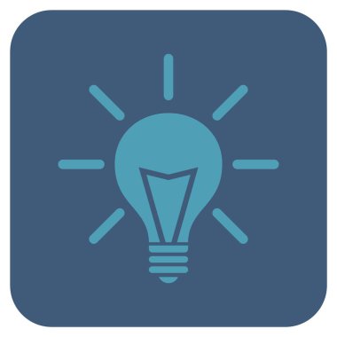 Elektrik ışığı düz kare vektör simgesi