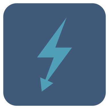 Elektrik Strike düz kare vektör simgesi