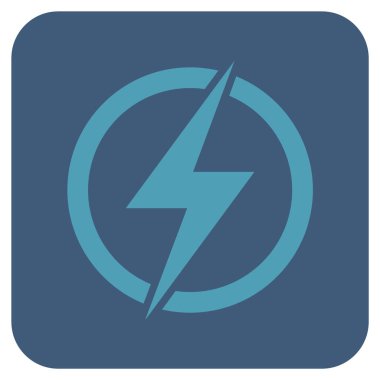 Elektrik düz kare vektör simgesi