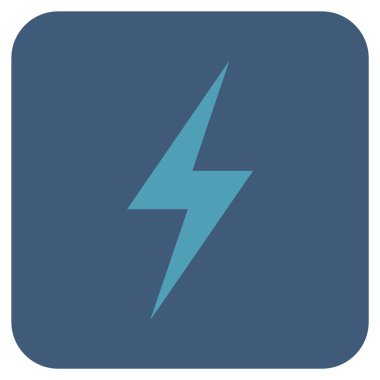 Elektrik düz kare vektör simgesi