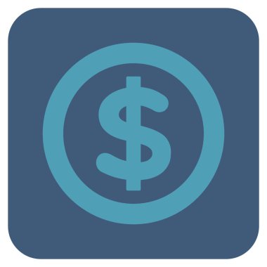 Finans düz kare vektör simgesi