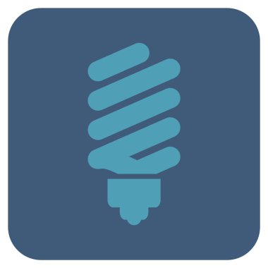 Floresan ampul düz kare vektör simgesi