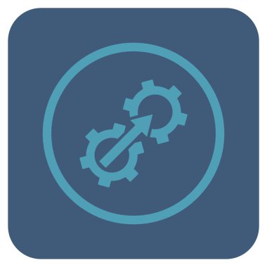 Dişli Tümleştirme düz kare vektör simgesi