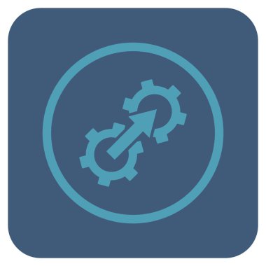 Dişli Tümleştirme düz kare vektör simgesi