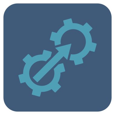 Dişli Tümleştirme düz kare vektör simgesi