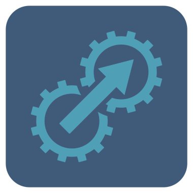 Dişli Tümleştirme düz kare vektör simgesi