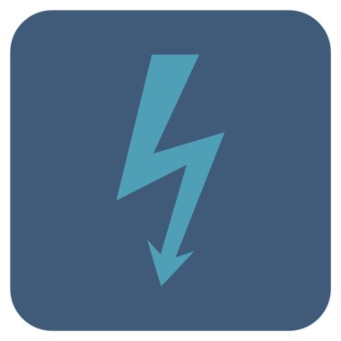 Yüksek gerilim düz kare vektör simgesi