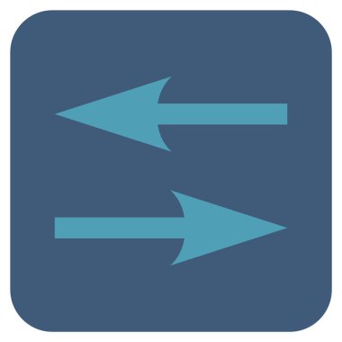 Yatay Exchange oklar düz kare vektör simgesi