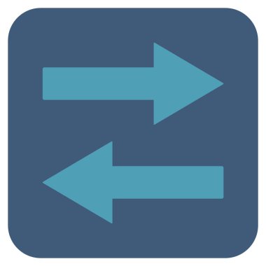 Yatay Çevir oklar düz kare vektör simgesi