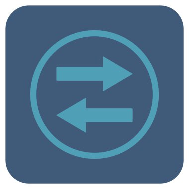 Yatay Çevir oklar düz kare vektör simgesi