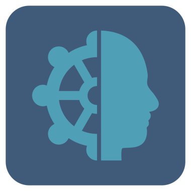 Akıl düz kare vektör simgesi