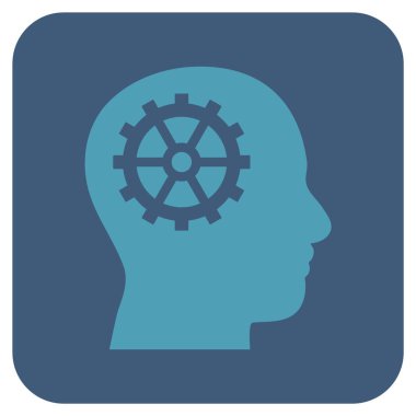 Akıl düz kare vektör simgesi