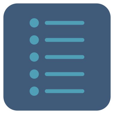 Öğeleri düz kare vektör simgesi