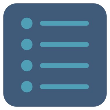 Öğeleri düz kare vektör simgesi