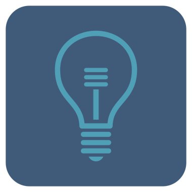 Lamba ampul düz kare vektör simgesi