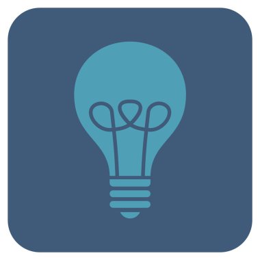 Lamba ampul düz kare vektör simgesi