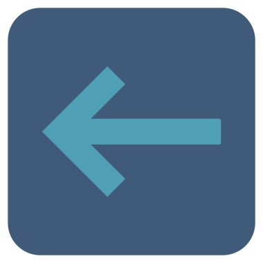 Sol ok düz kare vektör simgesi