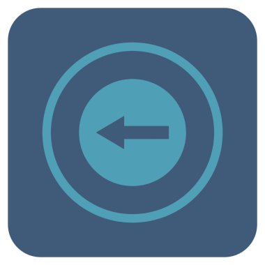 Sol ok düz kare vektör simgesi yuvarlak