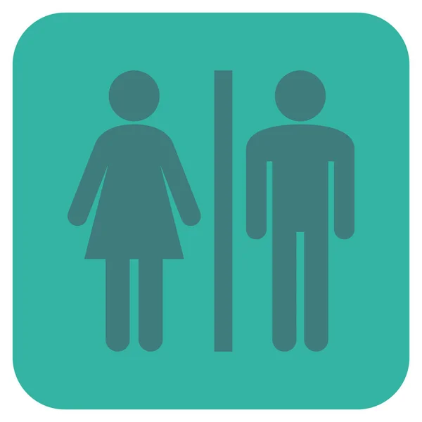 WC Personas Apartamento Cuadrado Vector Icono — Archivo Imágenes Vectoriales