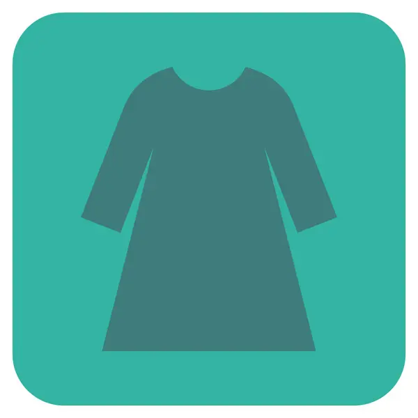 Mulher vestido plana Vector quadrado Ícone — Vetor de Stock