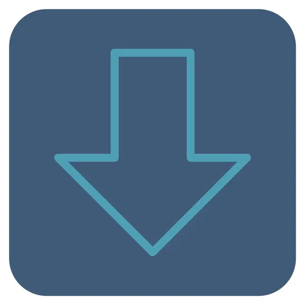 Arrow Down Flat Square Vector Icon — стоковый вектор