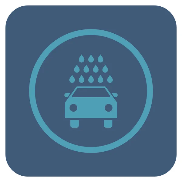 Car Wash Platte vierkante Vector Icon — Stockvector