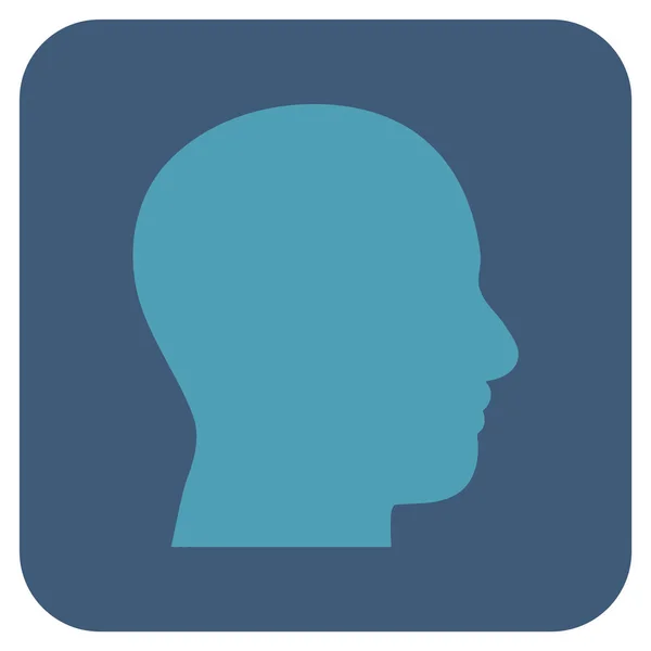 Płaskiego kwadratu wektor ikona profilu głowy — Wektor stockowy