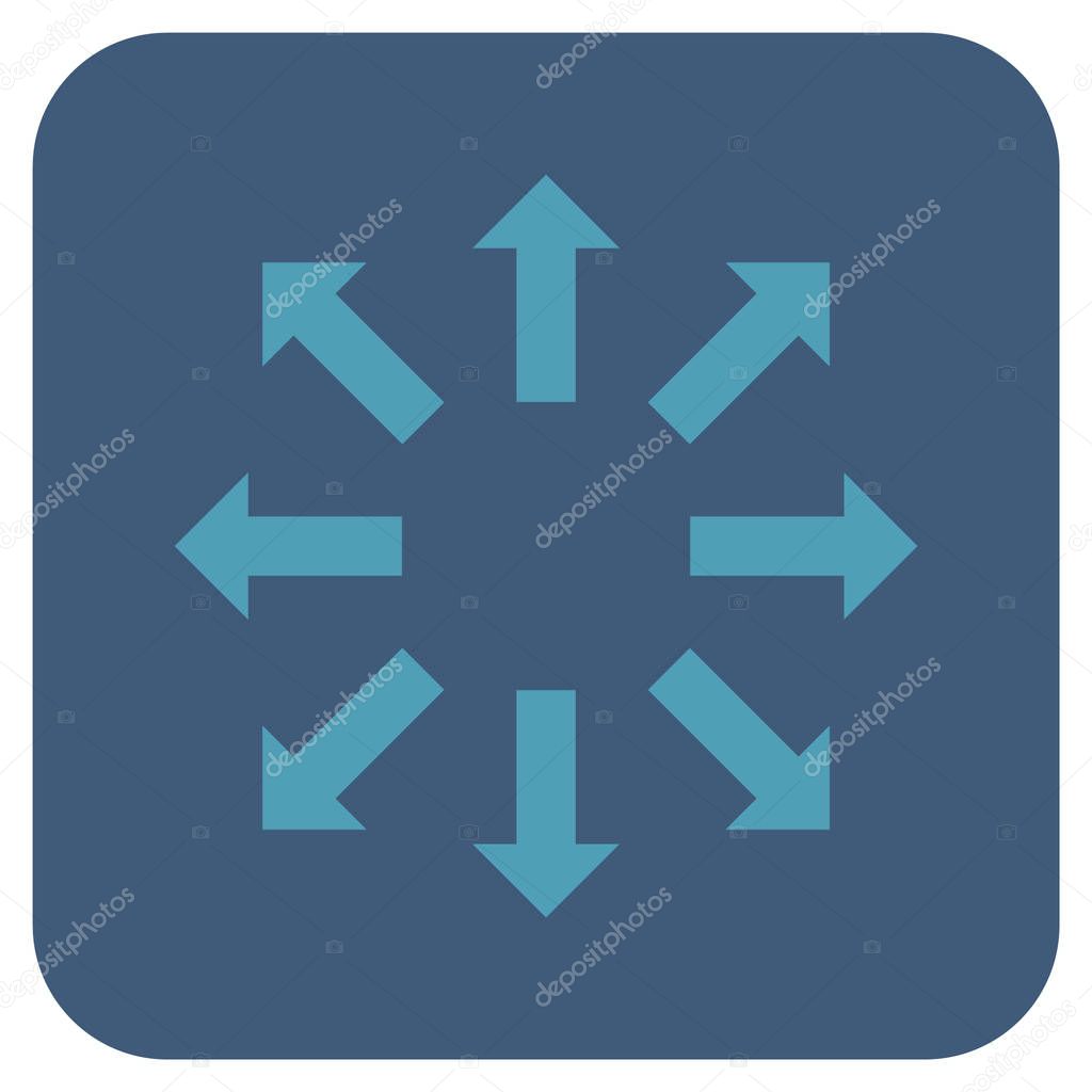 Explode Arrows Flat Squared Vector Icon