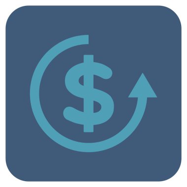 Düz kare vektör simge iade