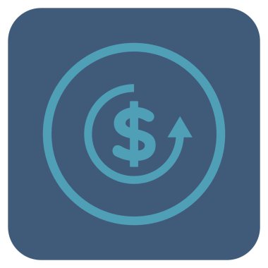 Düz kare vektör simge iade