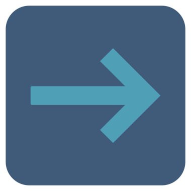 Sağ ok düz kare vektör simgesi