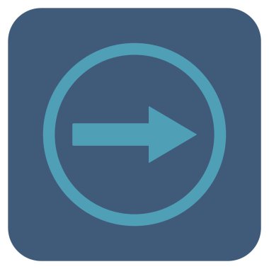 Sağ ok düz kare vektör simgesi yuvarlak