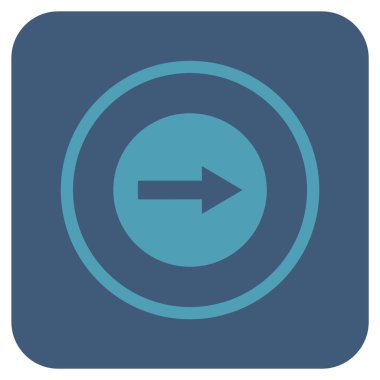 Sağ ok düz kare vektör simgesi yuvarlak