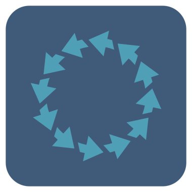 Saatin tersi yönde düz kare vektör simge döndürmek