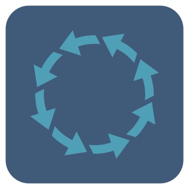 Saatin tersi yönde düz kare vektör simge döndürmek