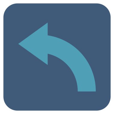 Sol düz kare vektör simge döndürmek