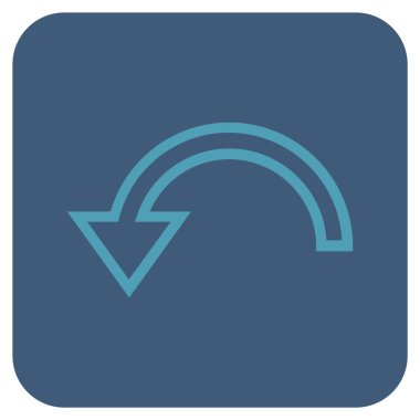 Sol düz kare vektör simge döndürmek