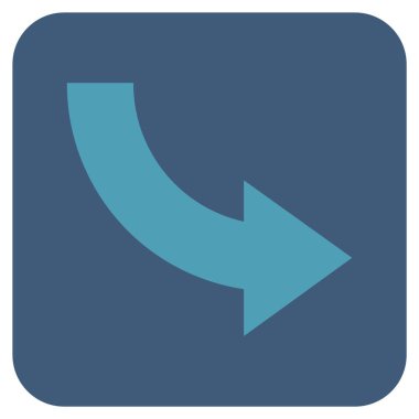 Sağa döndür düz kare vektör simgesi