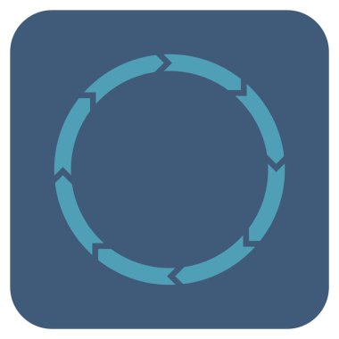 Döndürme düz kare vektör simgesi