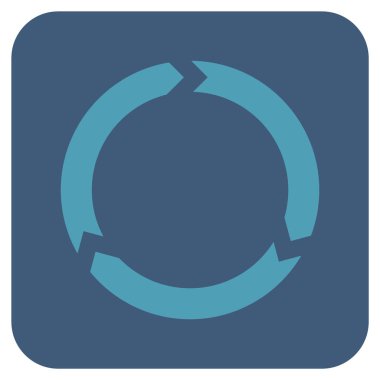 Döndürme düz kare vektör simgesi