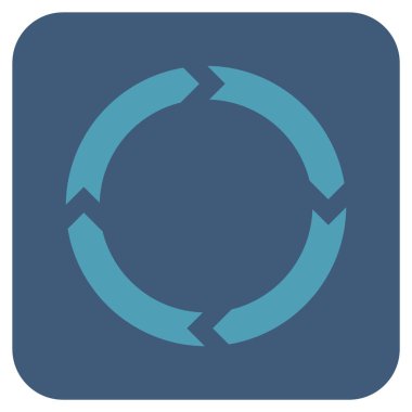 Döndürme düz kare vektör simgesi