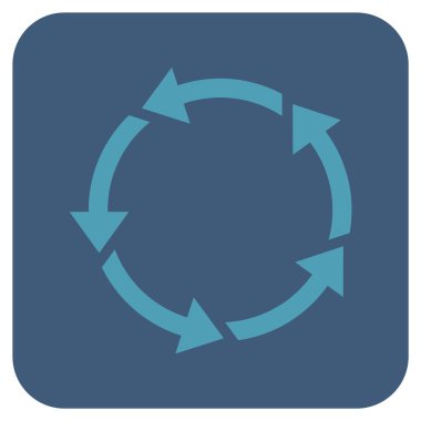 Döndürme düz kare vektör simgesi